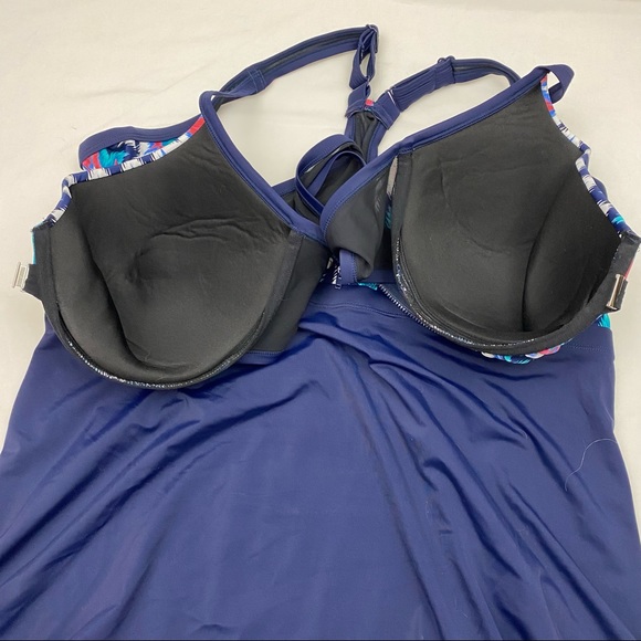 Swimsuits For All Bra Size Zip Front Tankini 46C - Picture 7 of 12